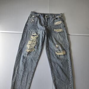 Jaded Gypsy Jeans Womens S/M Blue High Rise Distressed Vintage Grinding USA